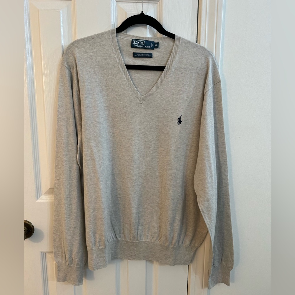 Polo Ralph Lauren V Neck Pima Cotton Sweater XL